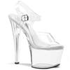 Pleaser - TREASURE708 Sandale à bride à la cheville, Pole dance chaussures - Chaussures de pole dance - Transparent/Couleur argent Product image
